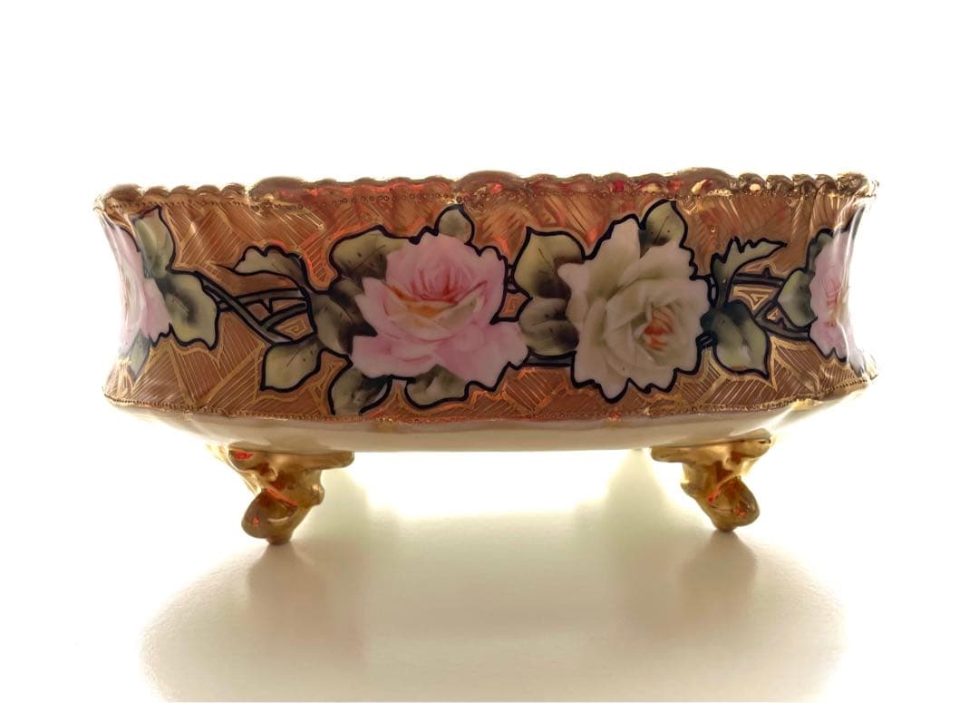 オールドノリタケ　野薔薇の柄の鉢