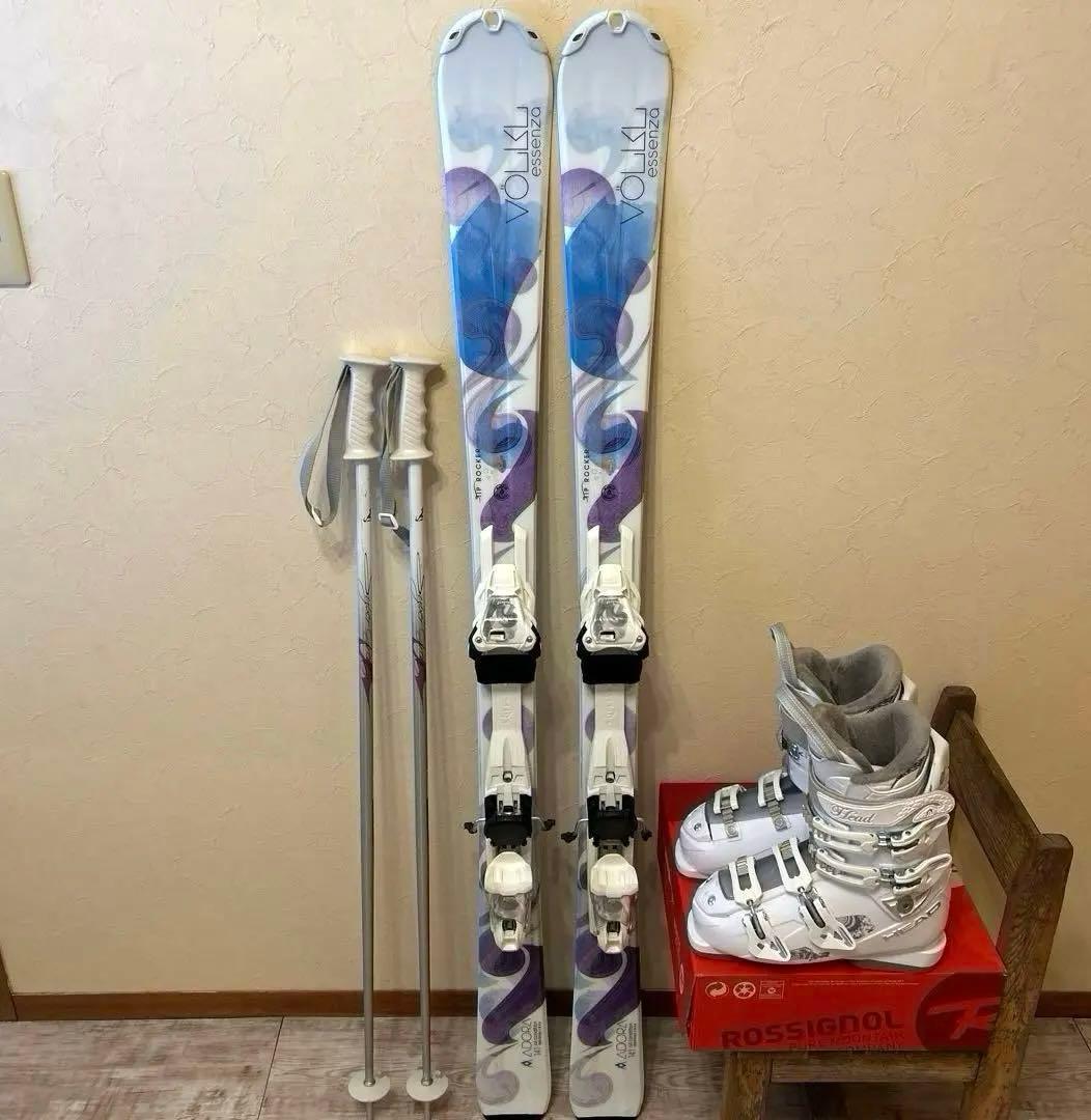 ◾️カービングスキーセット　スキー板141㎝　ブーツ24㎝　女性用　レディース用