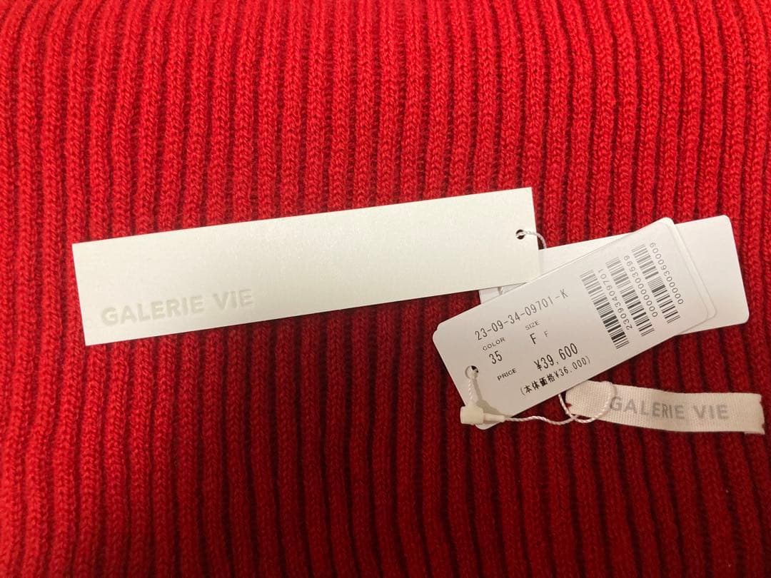 GALERIE VIE カシミヤ100% マフラー　レッド　新品✨