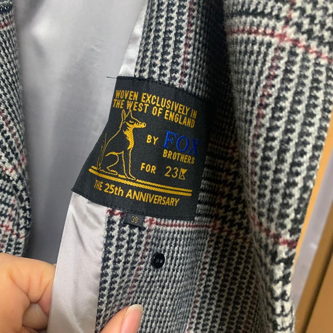 23区　チェック　ウール　 コート　38 スカート 付き