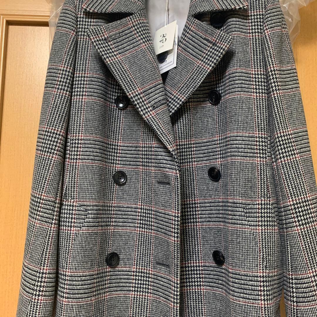 23区　チェック　ウール　 コート　38 スカート 付き