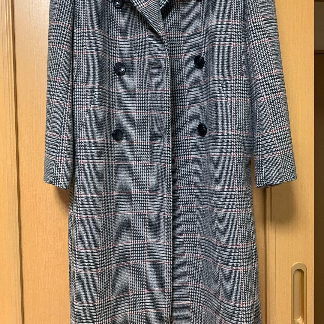 23区　チェック　ウール　 コート　38 スカート 付き