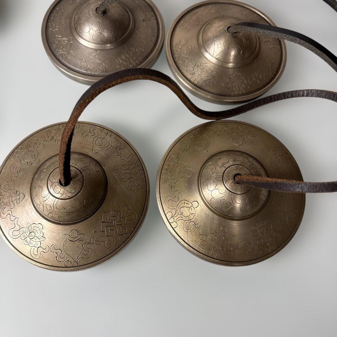 青銅　ヒーリング　ティンシャ 6点セット｜無地／彫刻／プレミアム光面｜ケース4つ