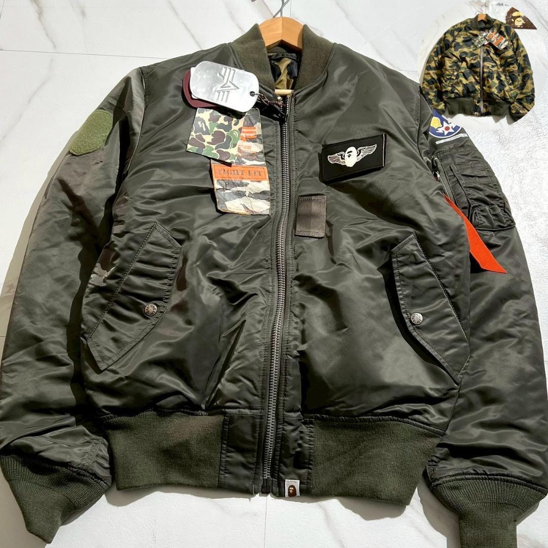 未使用　NIGO期　エイプ　BAPE×Alpha　MA-1　リバーシブル　カモ柄