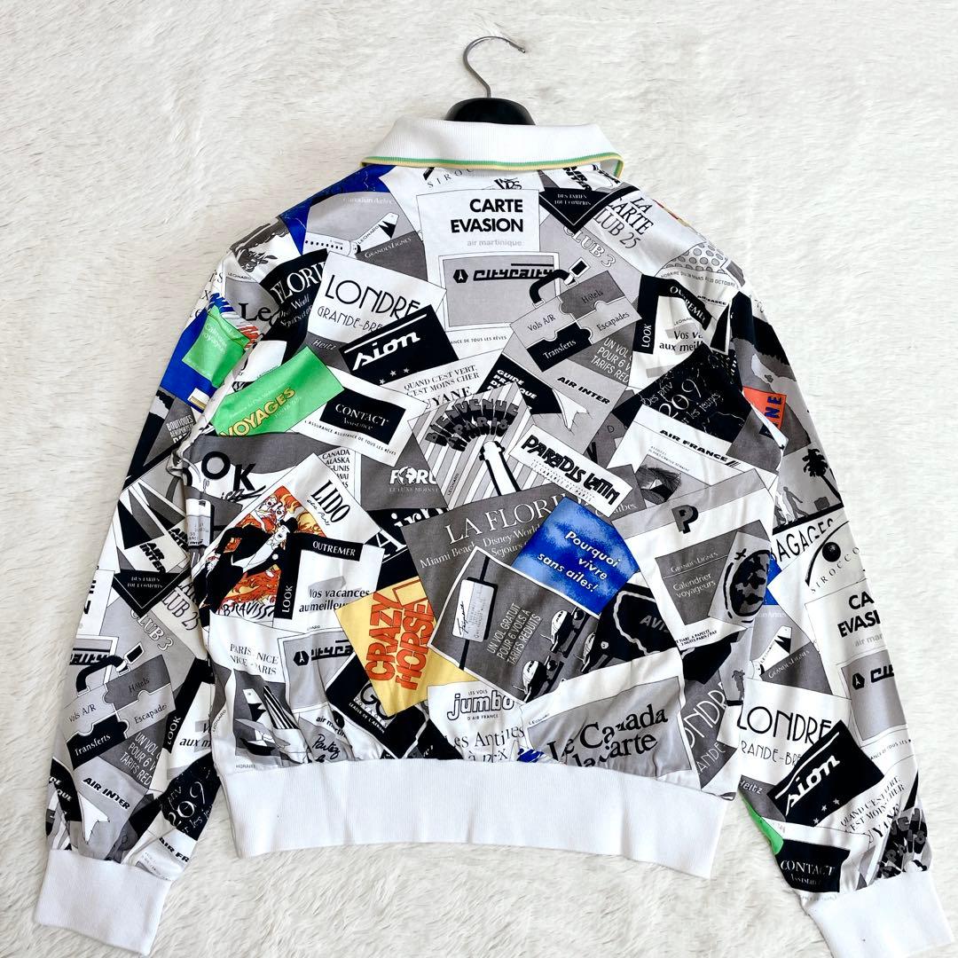 美品 LEONARD レオナール 記事柄 ポスター ポロシャツ カットソー 長袖