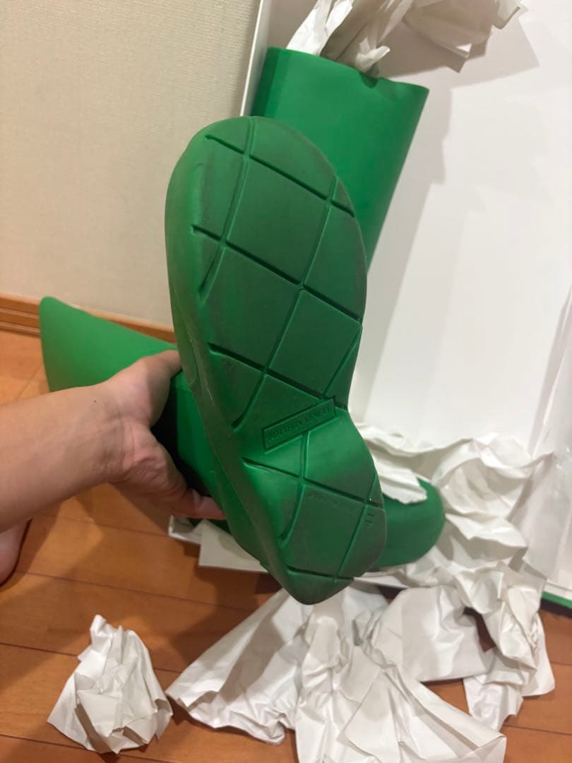 BOTTEGA VENETA グリーン 長靴 レインシューズ