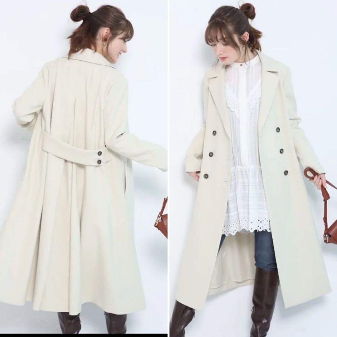 ★アプワイザーリッシェ★バックボリュームベルテッドコート★モカ2★