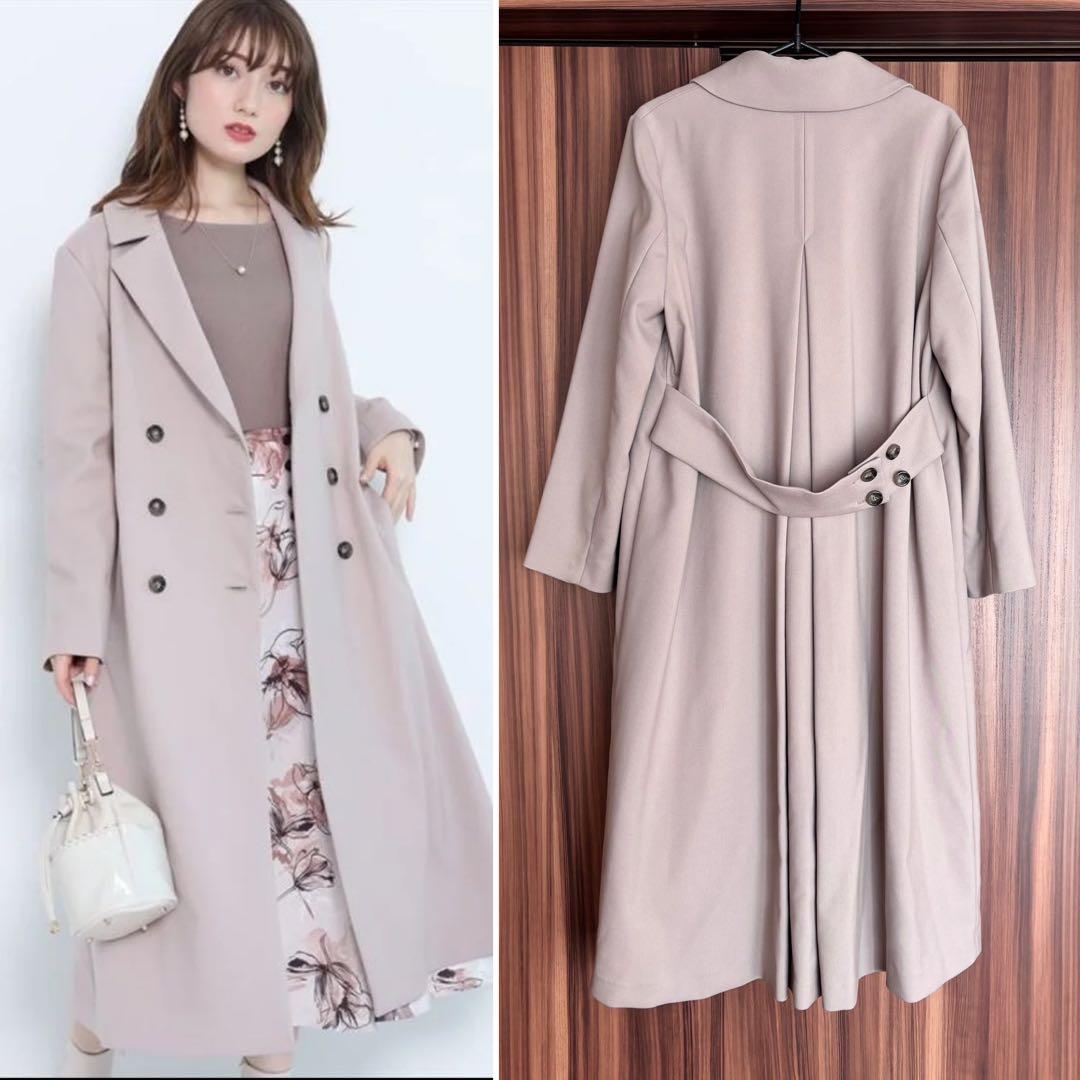 ★アプワイザーリッシェ★バックボリュームベルテッドコート★モカ2★