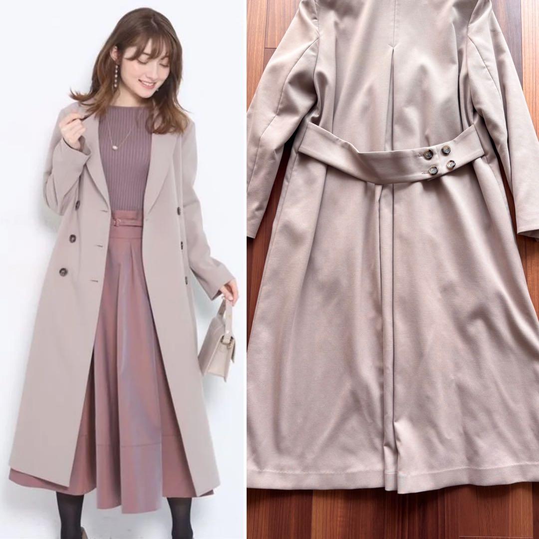 ★アプワイザーリッシェ★バックボリュームベルテッドコート★モカ2★