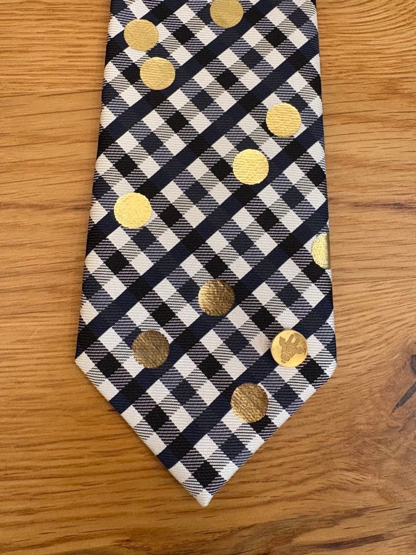 【美品】giraffe チェック柄 ドット ネクタイ