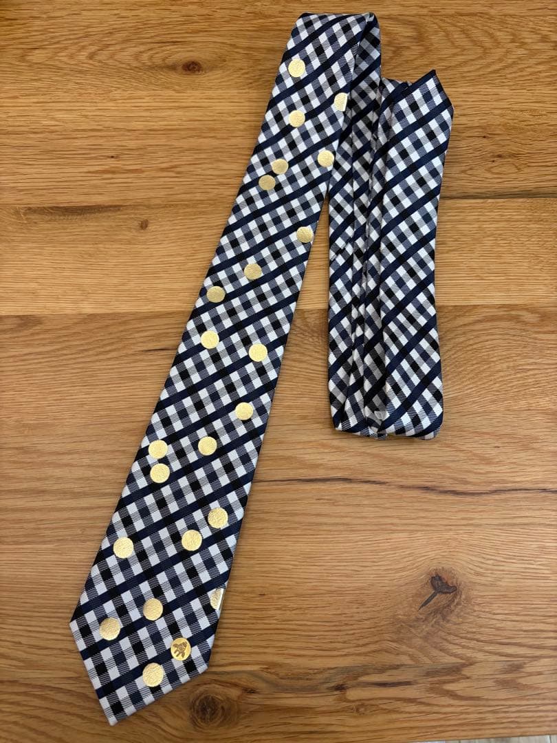 【美品】giraffe チェック柄 ドット ネクタイ