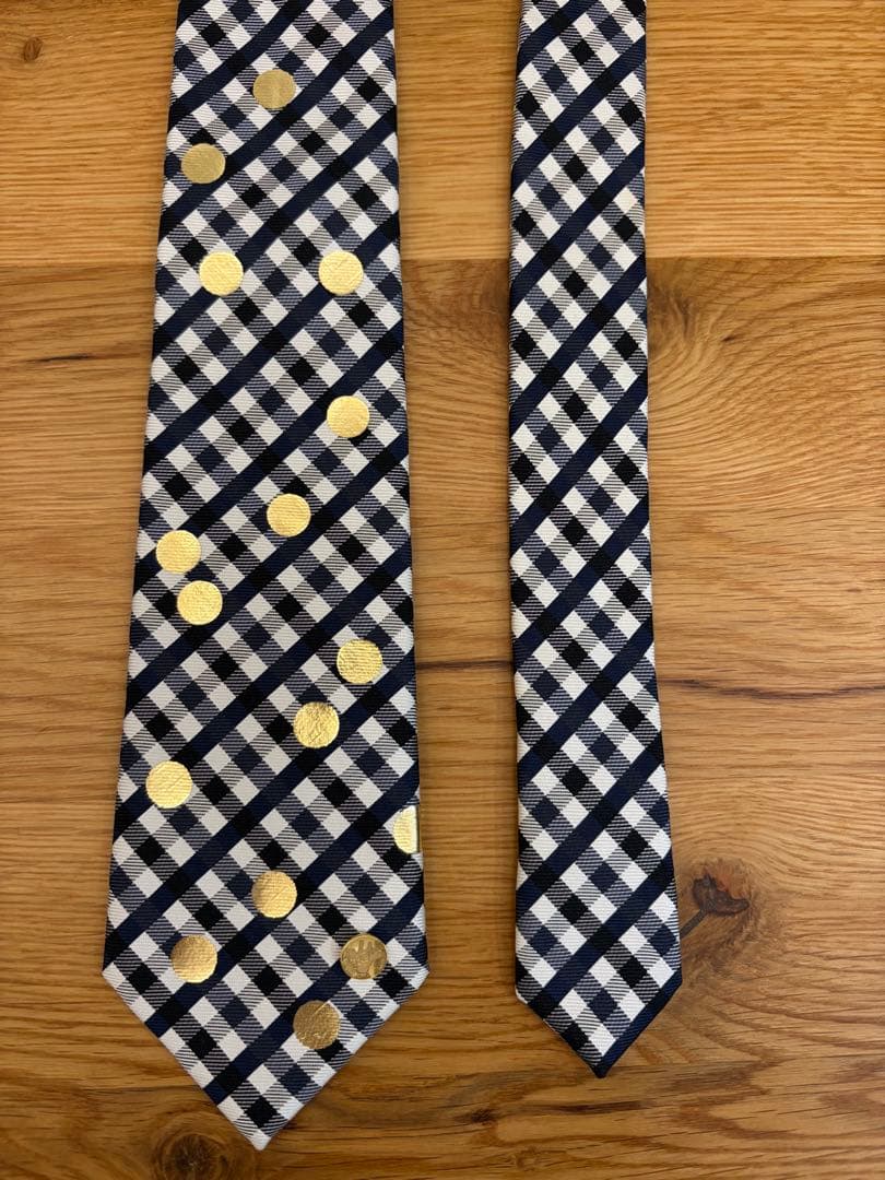 【美品】giraffe チェック柄 ドット ネクタイ