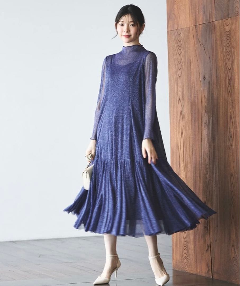 ラメチュールメロウワンピースドレス