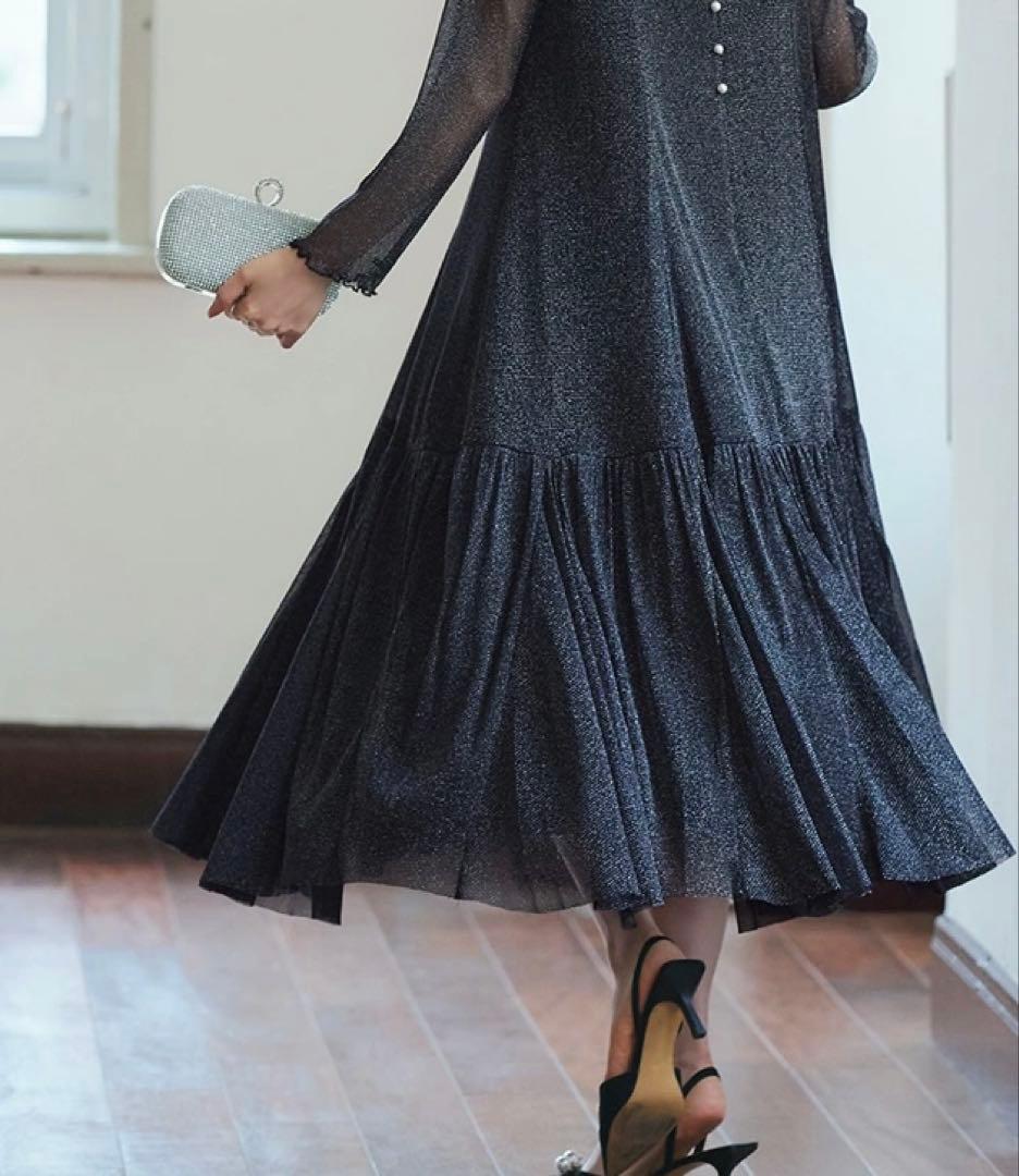 ラメチュールメロウワンピースドレス