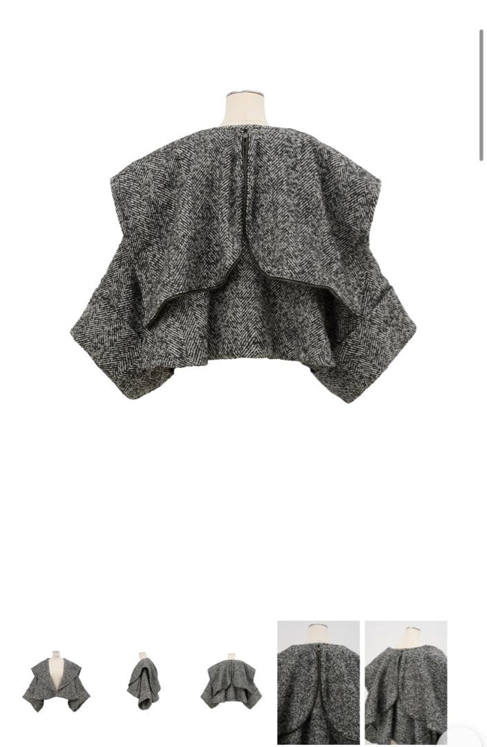 ビックカラーショートコート Josette ネップツイード