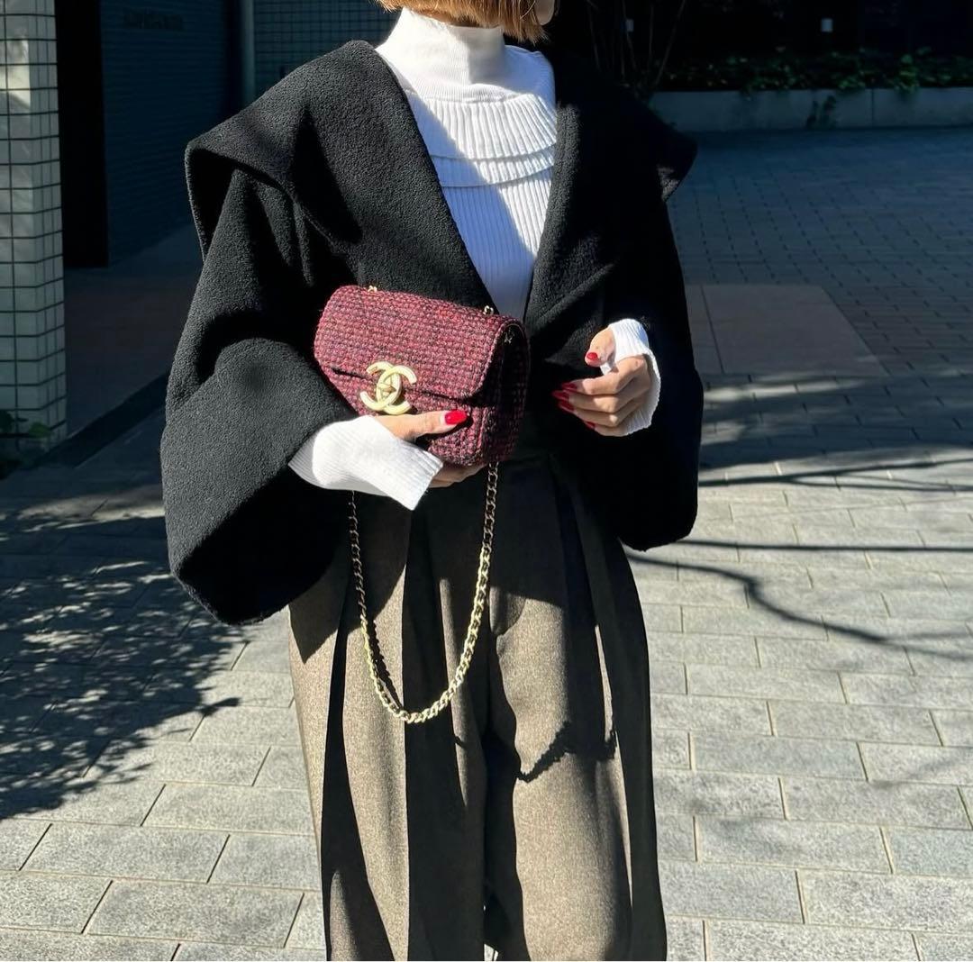 ビックカラーショートコート Josette ネップツイード