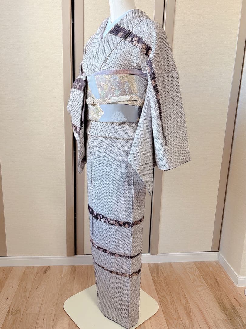 6日引下　訪問着　総絞り　本疋田 やまと 裄66 卒業式　お宮参　高級　M S