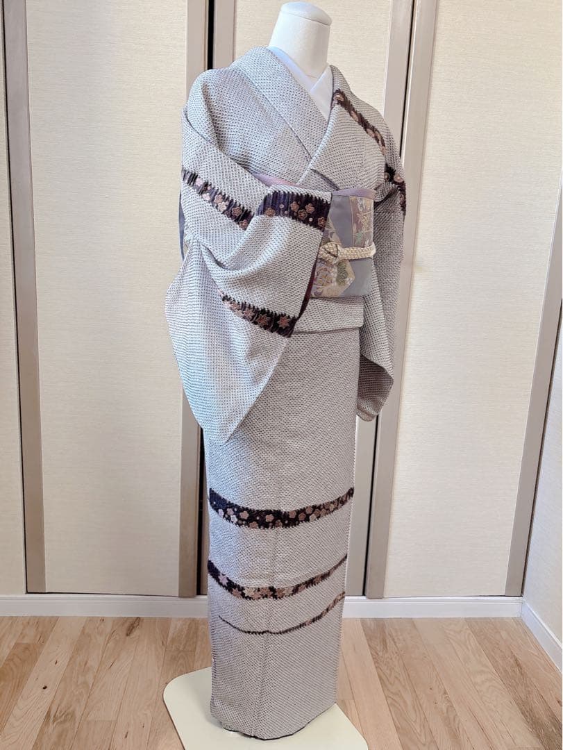 6日引下　訪問着　総絞り　本疋田 やまと 裄66 卒業式　お宮参　高級　M S