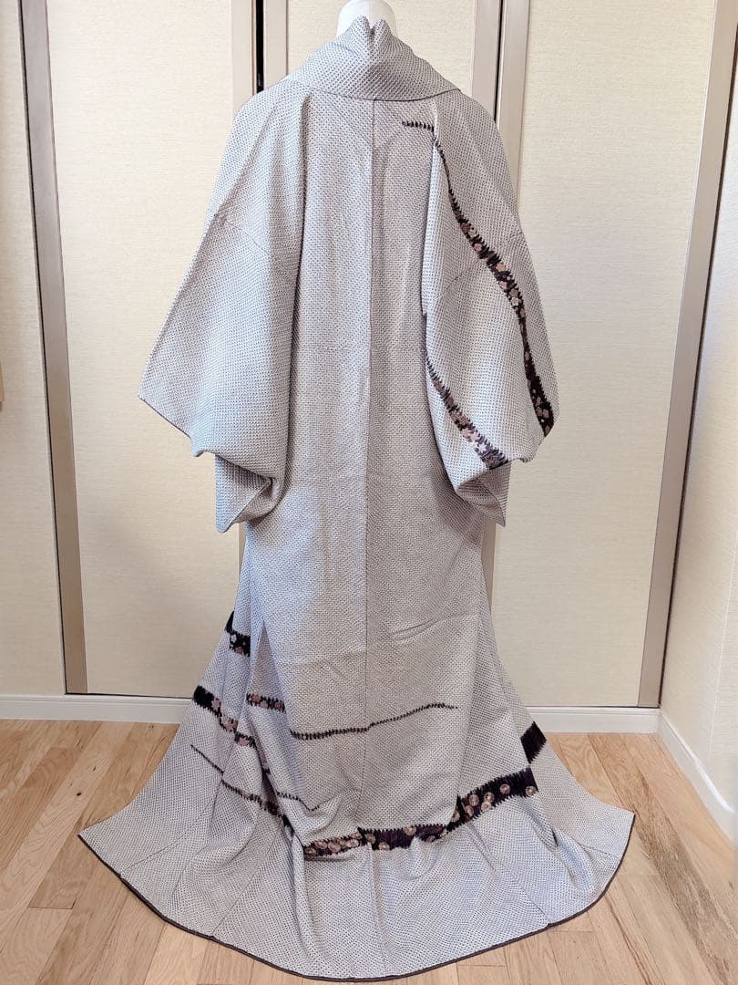 6日引下　訪問着　総絞り　本疋田 やまと 裄66 卒業式　お宮参　高級　M S