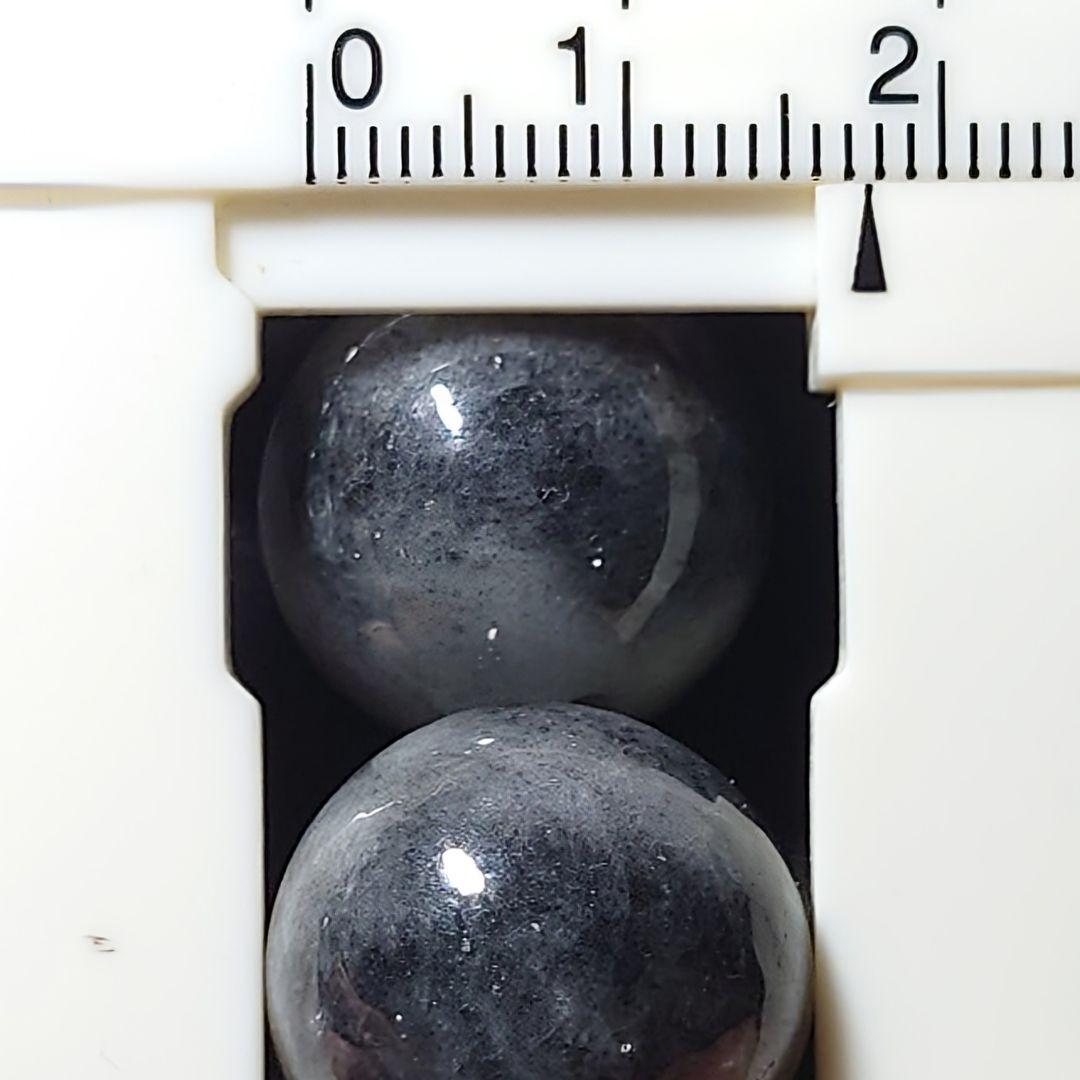 ★大粒！ビルマ産黒翡翠 17ミリ珠 ブレスレット②(SA)