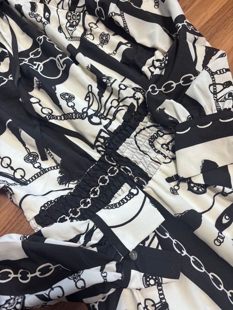 PINKY & DIANNE コントラストプリントワンピース36