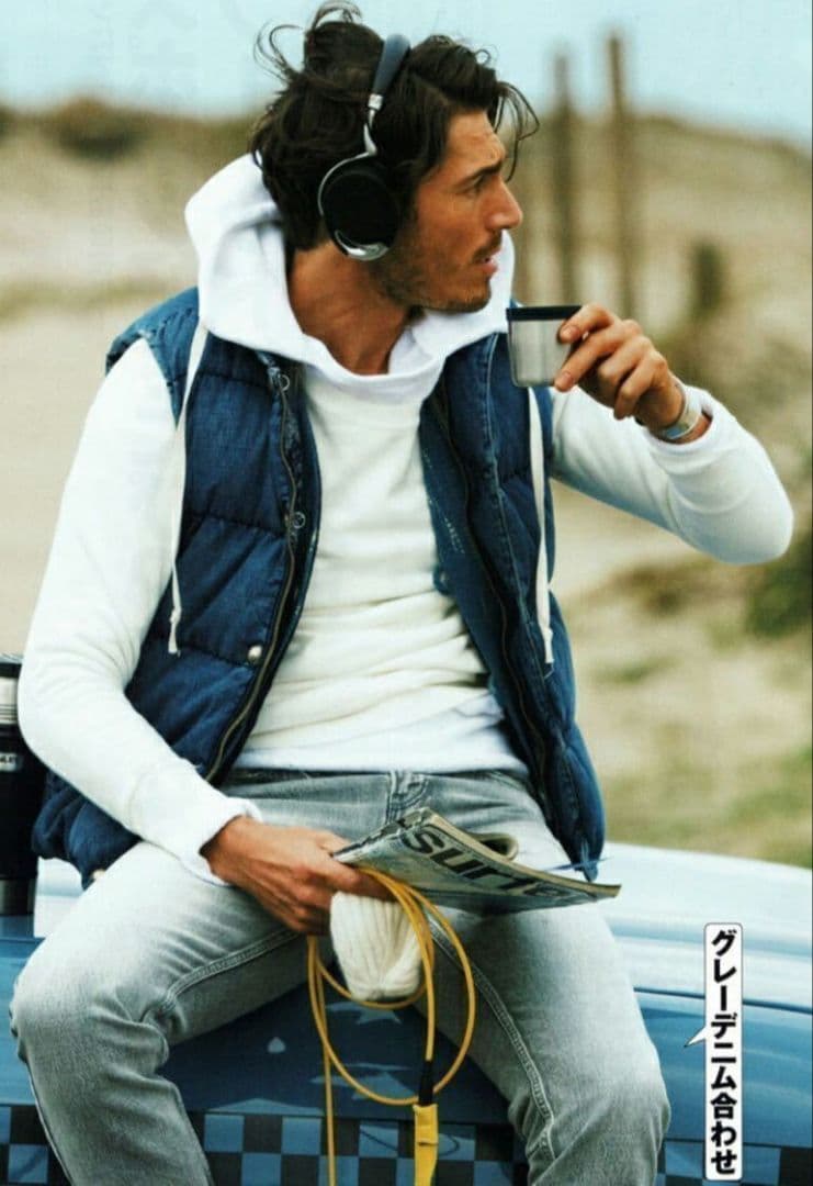 【美品】REMI RELIEF ダウンベスト デニム インディゴレザー L 希少