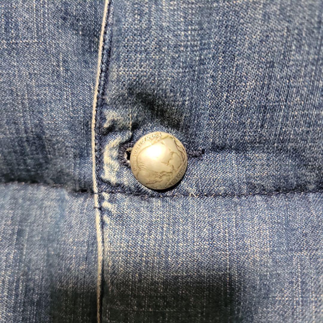 【美品】REMI RELIEF ダウンベスト デニム インディゴレザー L 希少