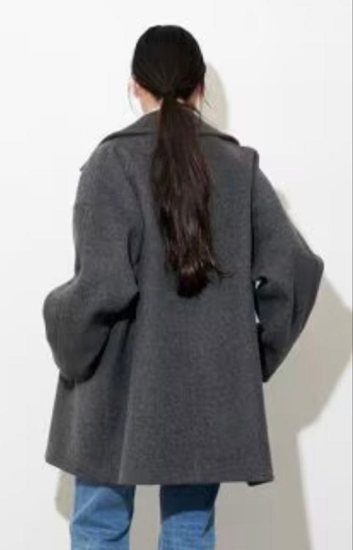 JOURNAL STANDARD ウールアンゴラバルカラーミドルコート グレー