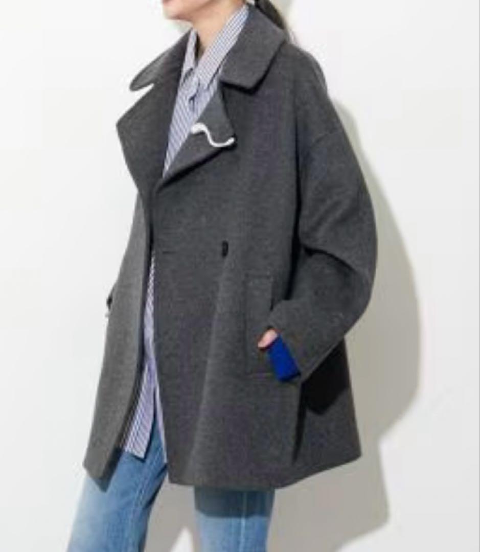 JOURNAL STANDARD ウールアンゴラバルカラーミドルコート グレー
