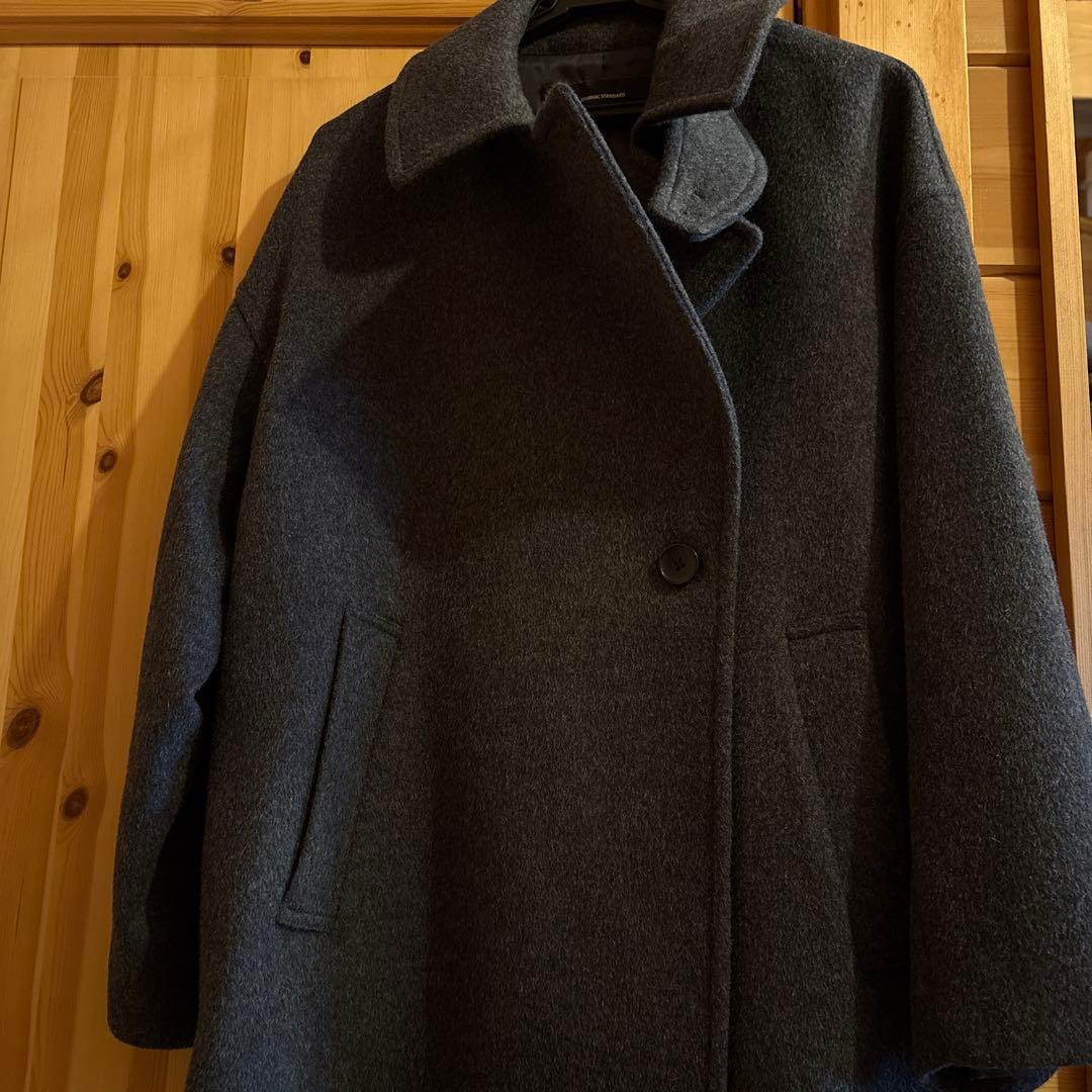 JOURNAL STANDARD ウールアンゴラバルカラーミドルコート グレー