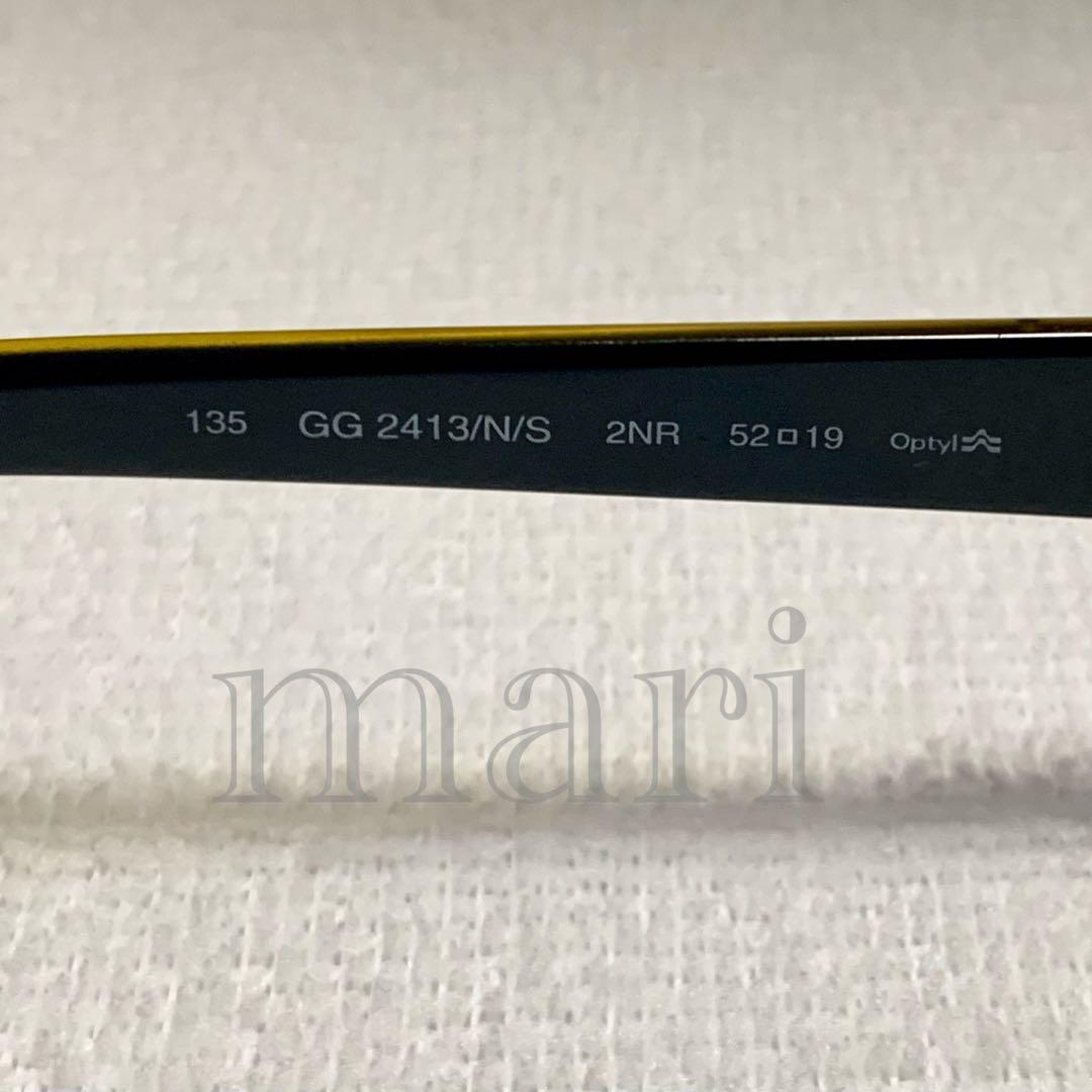 【GUCCI】 グッチ オーバルサングラス Gロゴ ユニセックス 極美品