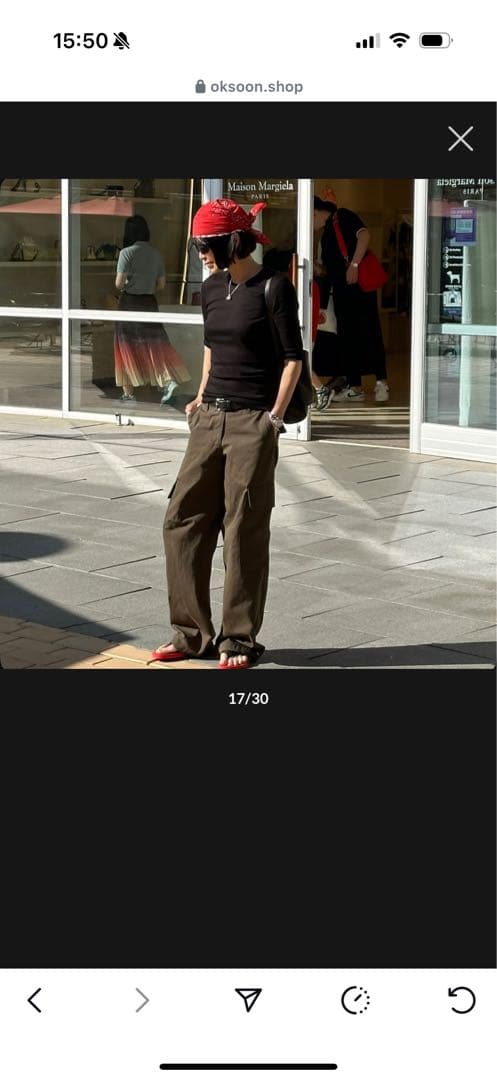 ok.soon / low rise cargo pants カーキ　サイズ1