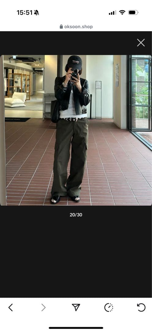 ok.soon / low rise cargo pants カーキ　サイズ1