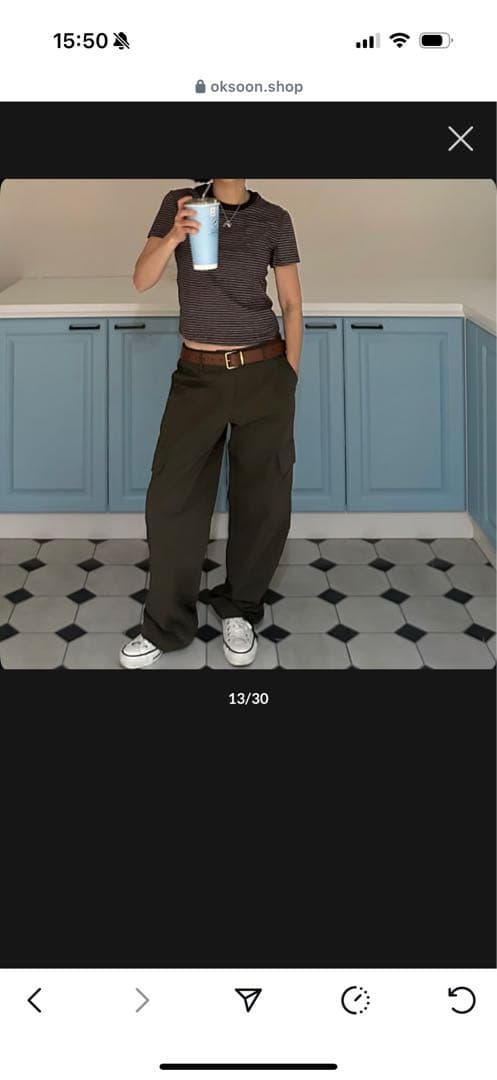 ok.soon / low rise cargo pants カーキ　サイズ1