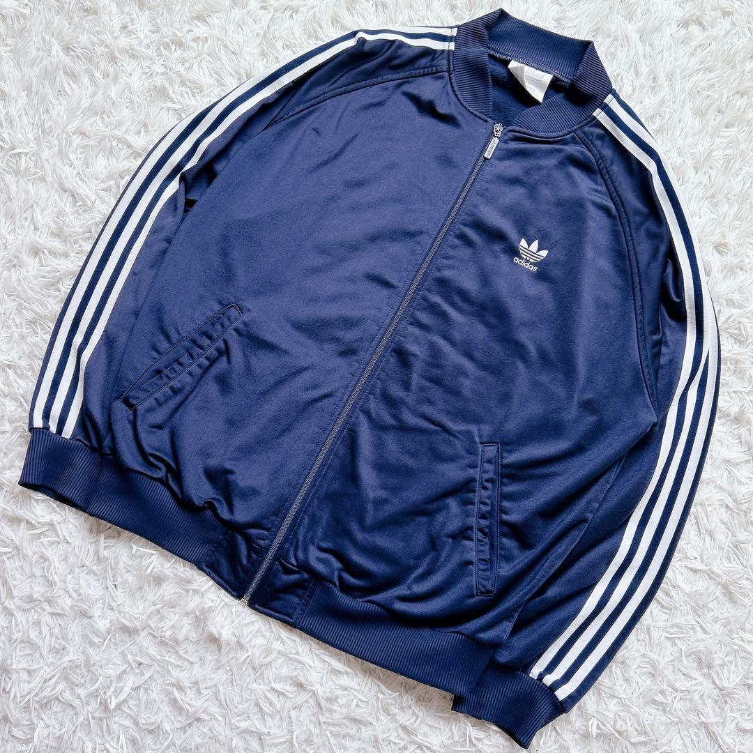 美品 90s アディダス トラックジャケット 刺繍ロゴ 万国旗タグ ヴィンテージ