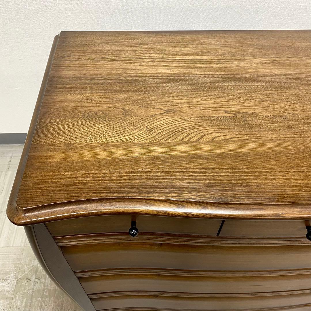 ジュエリーチェスト ハイチェスト 引出し収納 洋服タンス オーク材 ロココ調