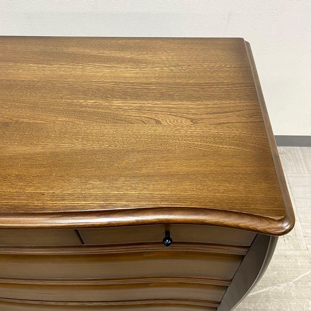 ジュエリーチェスト ハイチェスト 引出し収納 洋服タンス オーク材 ロココ調