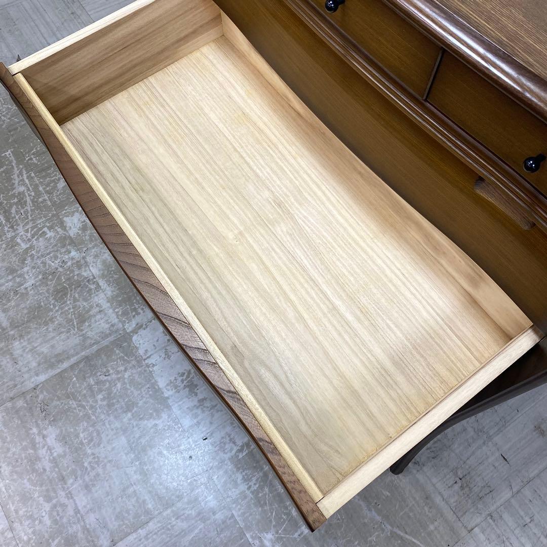 ジュエリーチェスト ハイチェスト 引出し収納 洋服タンス オーク材 ロココ調