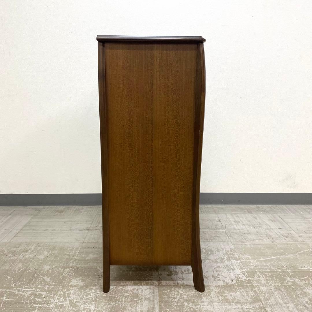 ジュエリーチェスト ハイチェスト 引出し収納 洋服タンス オーク材 ロココ調