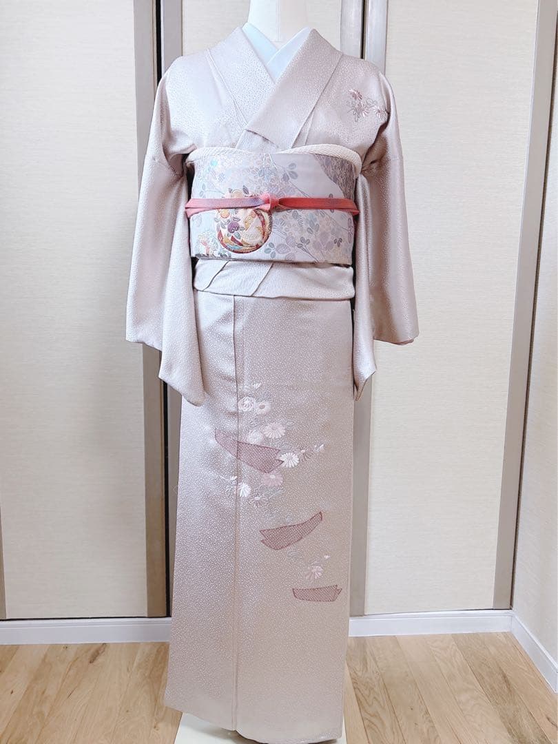 美品　正絹　訪問着　フルセット　一つ紋　裄65 蘇州　卒業式　入学式　結婚式　S