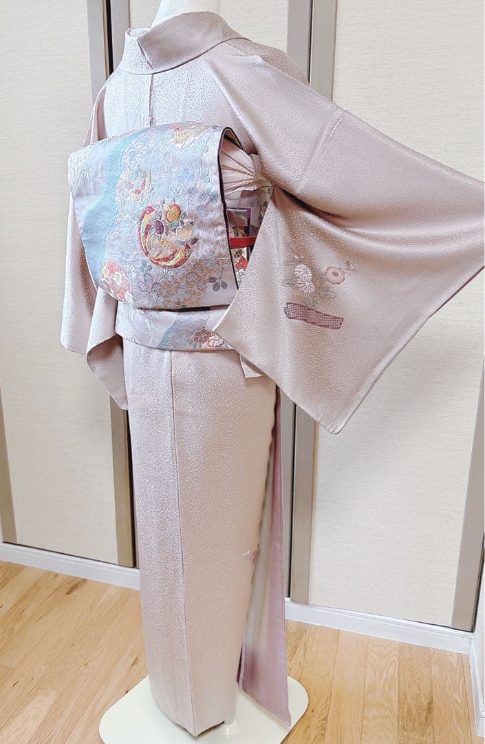 美品　正絹　訪問着　フルセット　一つ紋　裄65 蘇州　卒業式　入学式　結婚式　S