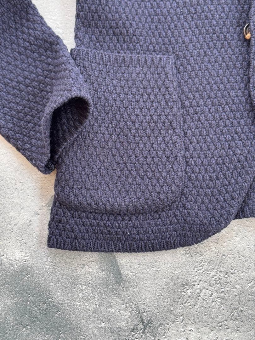 ラルディーニ　カシミヤ100%ニットジャケット2Bネイビー　Sサイズ46相当