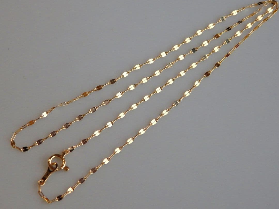 輝星　k18ネックレス　ペタルチェーン　1.4㎜　つけっぱなし