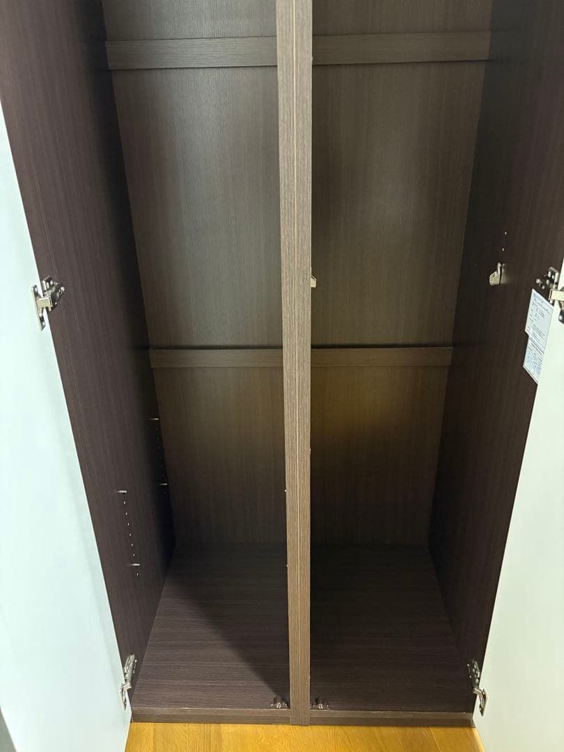 ニトリ ワードローブ ダークブラウン 収納キャビネット ミラー付き