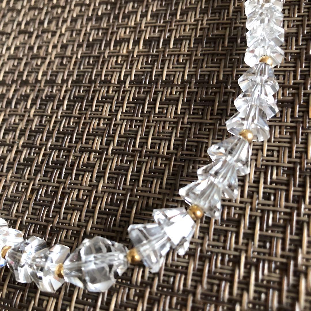 水晶ネックレス　14k留め具