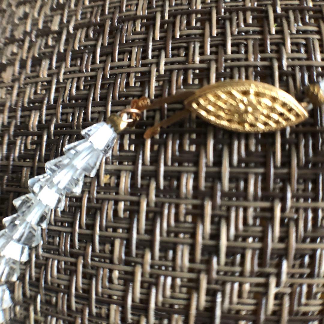 水晶ネックレス　14k留め具