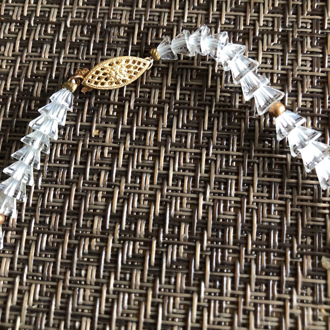 水晶ネックレス　14k留め具