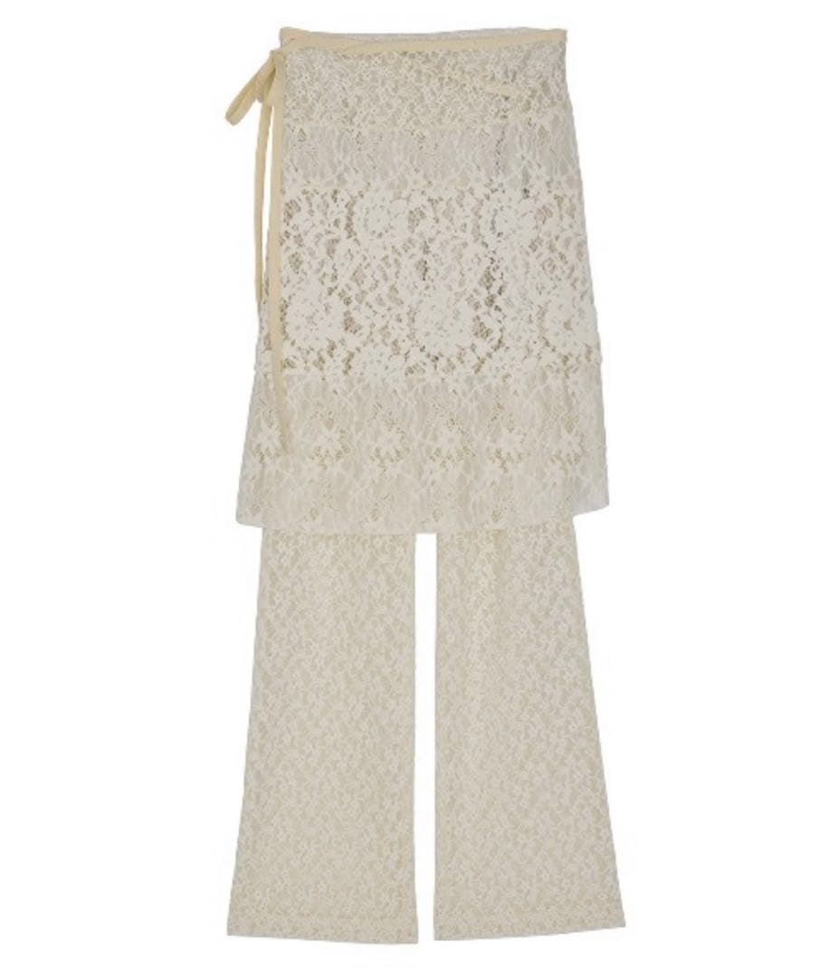 パンツ LACE WRAP SKIRT WITH PANTS