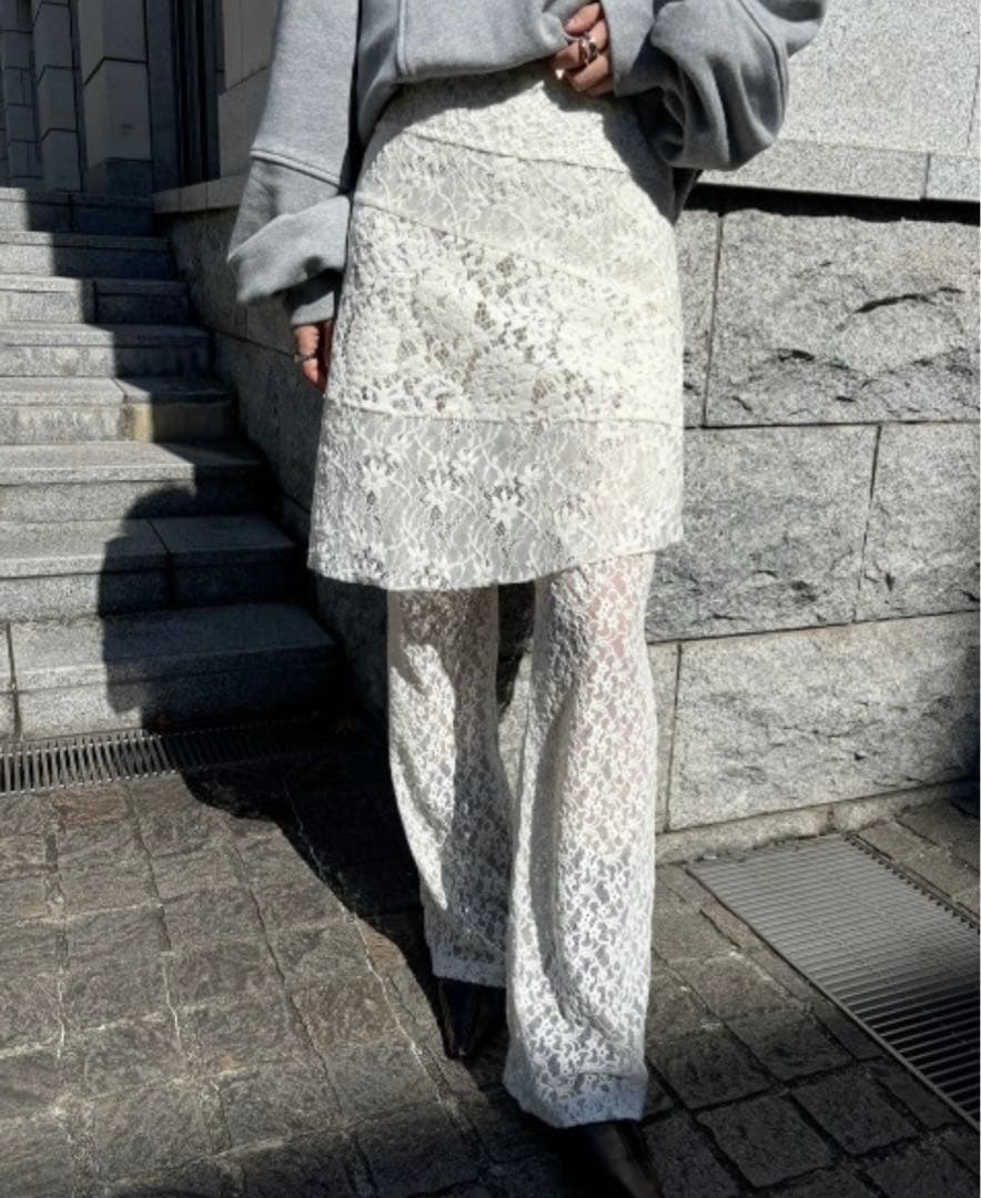 パンツ LACE WRAP SKIRT WITH PANTS