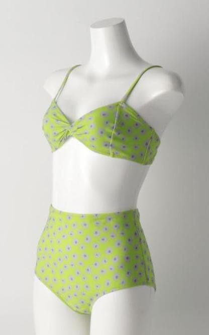 タグ付き未使用☆Pale swimwear ビキニ 小花柄 グリーン 黄緑